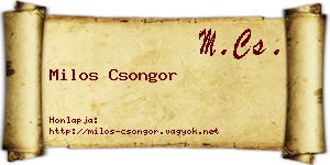 Milos Csongor névjegykártya